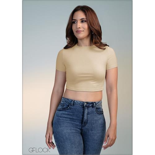 Ribbed Crop Tee - 050724