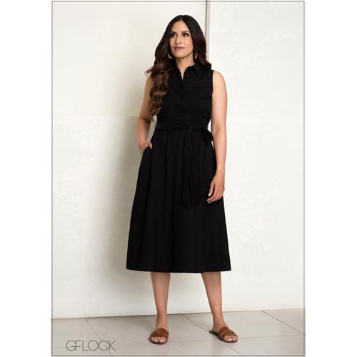 Sleeveless Shirt Dress - 140625