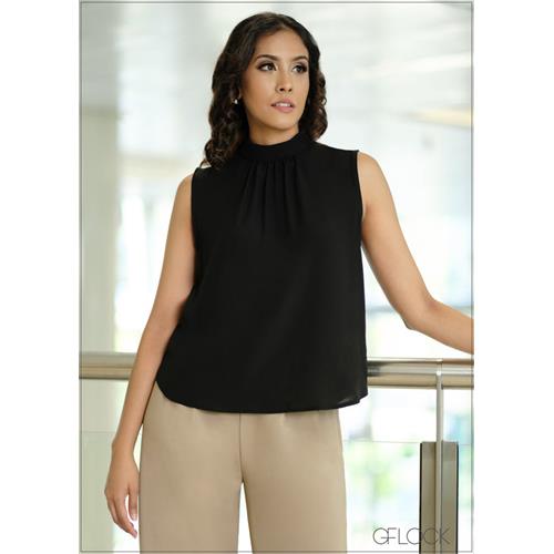 Sleeveless Top With Cowl Neck - 270923