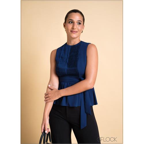 Sleeveless Top With Pintucks - 250324