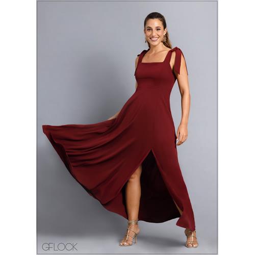 Strap Tie-Up Flared Maxi Dress - 160824