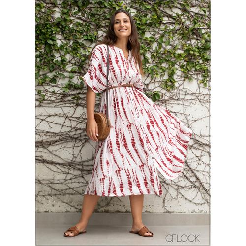 Tie Dye Printed Midi Dress - 240724