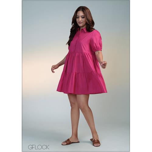 Tiered Shirt Dress - 050724