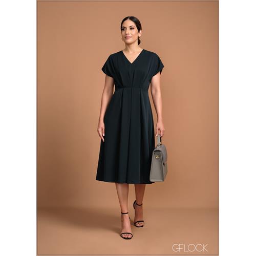 V-Neck Midi Dress - 120424