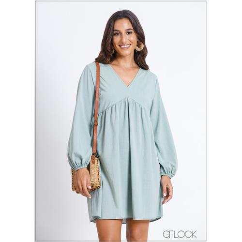 V-Neck Mini Dress - 290724