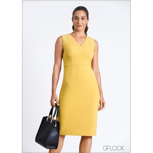 V-Neck Seam Detail Dress - 220724