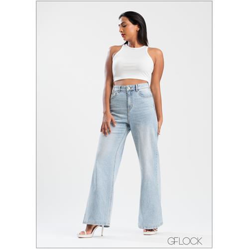 Wide Leg Moon Wash Jean - Long Length - 250625