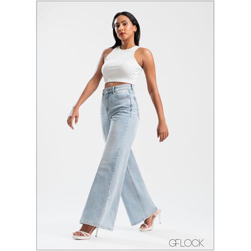 Wide Leg Moon Wash Jean - Short Length - 250625