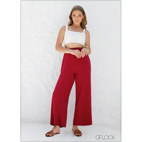 Wide Leg Pull On Pant - 210224