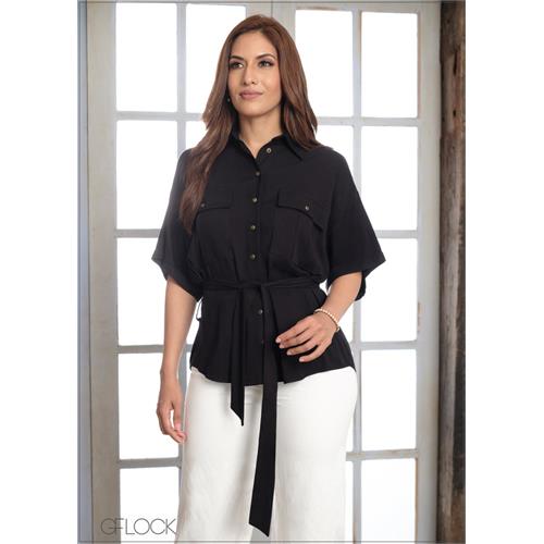 Camp Collar Folded Hem Top - 170624