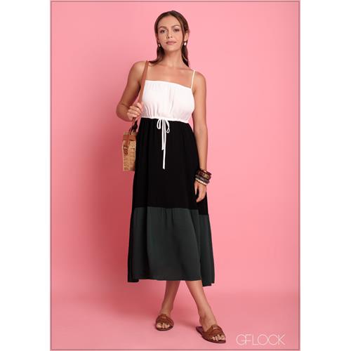 Color Block Strappy Dress - 050224