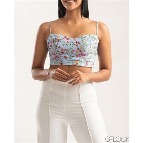 Floral Cropped Cami Top - 0209