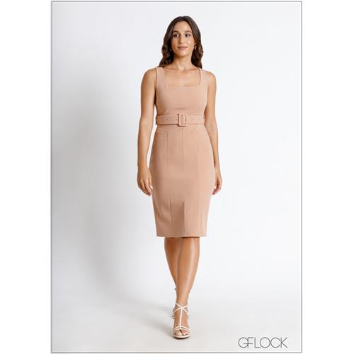 Square Neck Midi Dress - 050824