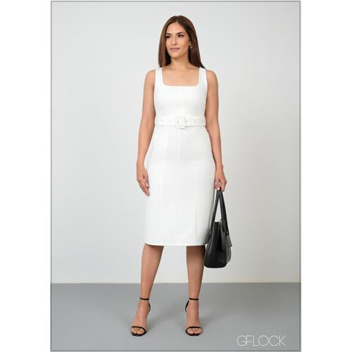 Square Neck Midi Dress - 210524