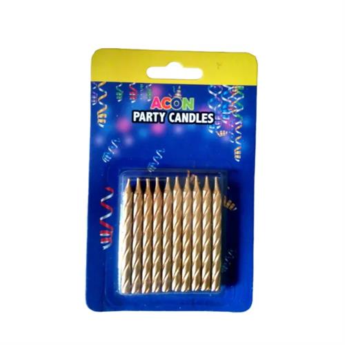 Acon Party Spiral Gold Candle Set