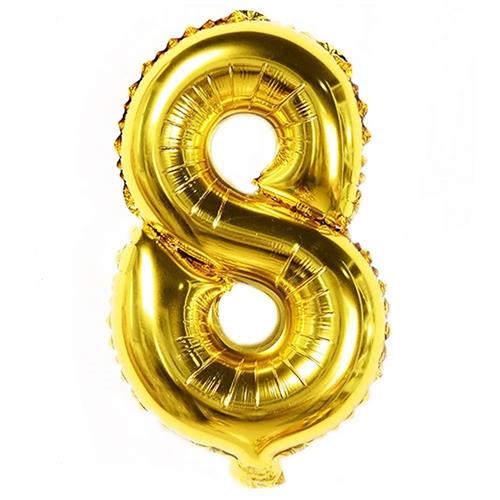 Party Hat Foil Number Baloons Gold 32