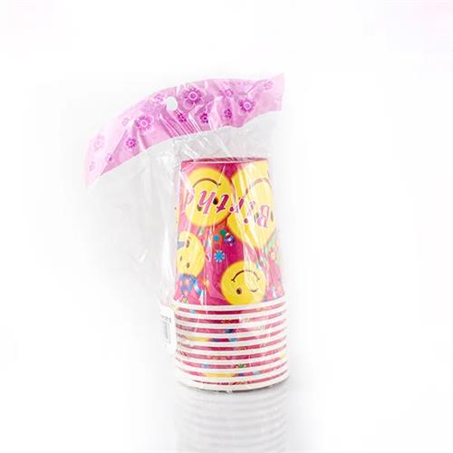 Party Hat Happy Birthday Printed Paper Cups 10 Pcs