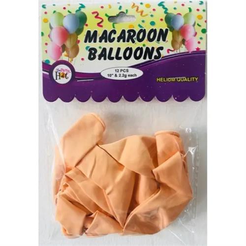 Party Hat Macaroon Balloons Peach 12 Pcs