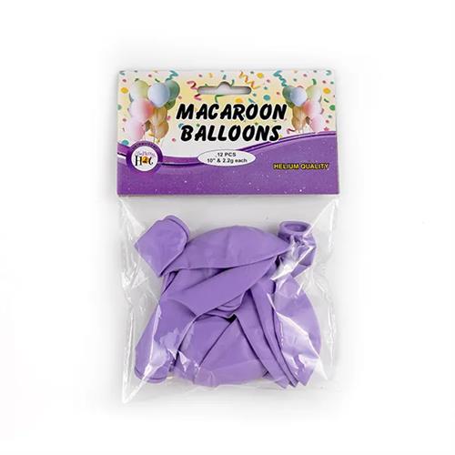 Party Hat Macaroon Balloons Purple 12 Pcs