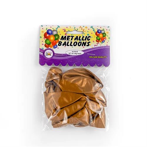 Party Hat Metallic Balloons Gold 12 Pcs