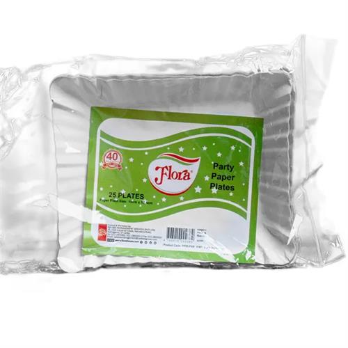 Flora Rectangle Paper Plate 4" 25S