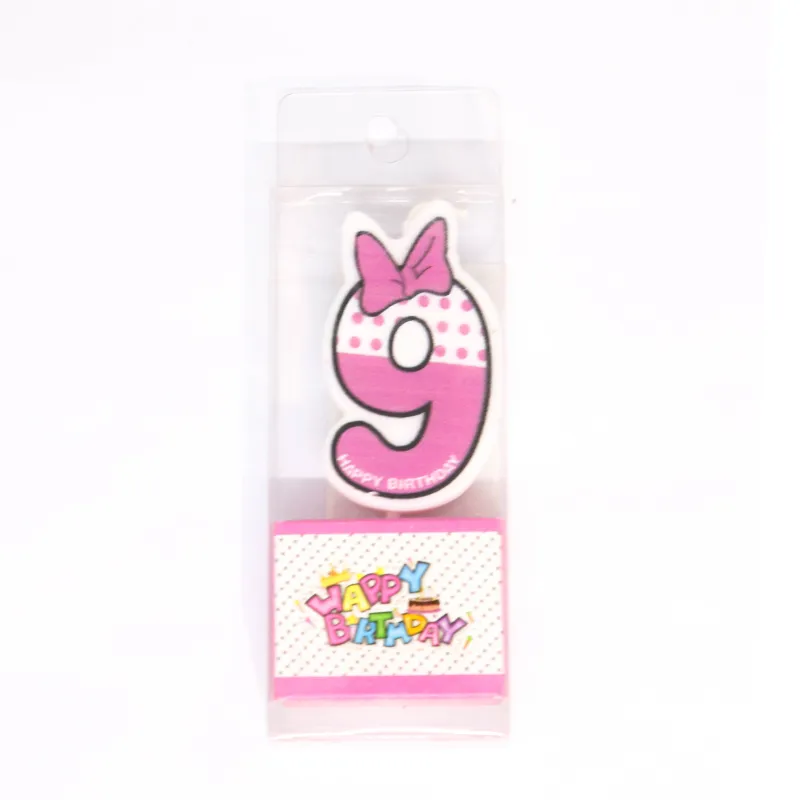 Party Hat Candle Pink Number 9