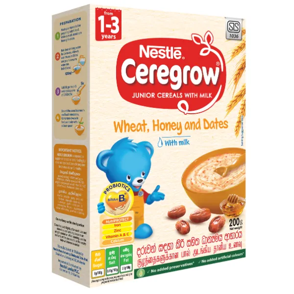 Nestle Ceregrow Cereal Wheat Honey & Dates From 1-3 Years 200G