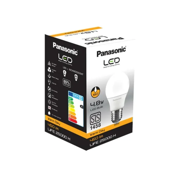 Panasonic Led Bulb 4.8W Warm Day Scrw 27