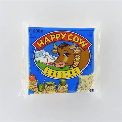 Happy Cow Cheese Slices Cheddar 200G