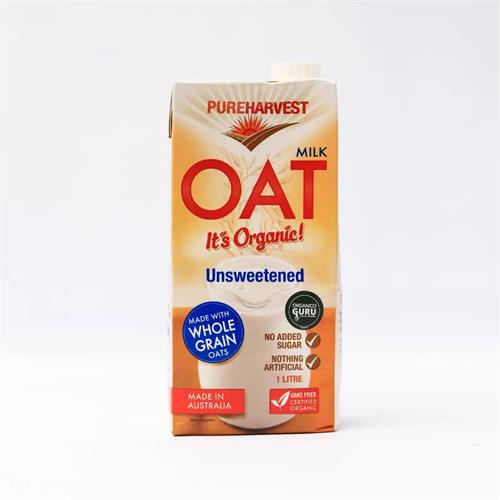 Pureharvest Organic Oat Milk Unsweetened 1L