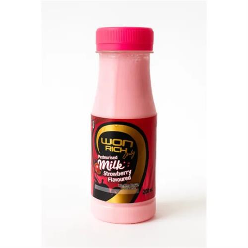 Wonrich Strawberry Flavored Pasteurized Milk 200 Ml
