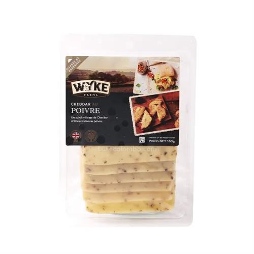 Wyke Farms Cheddar Cheese With Black Pepper Slices 160G
