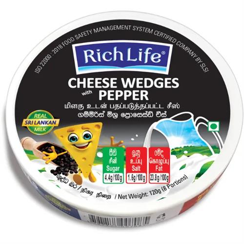 Richlife Cheese Wedges Pepper 120G