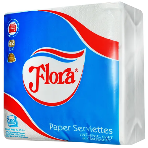 Flora Paper Serviettes 100S