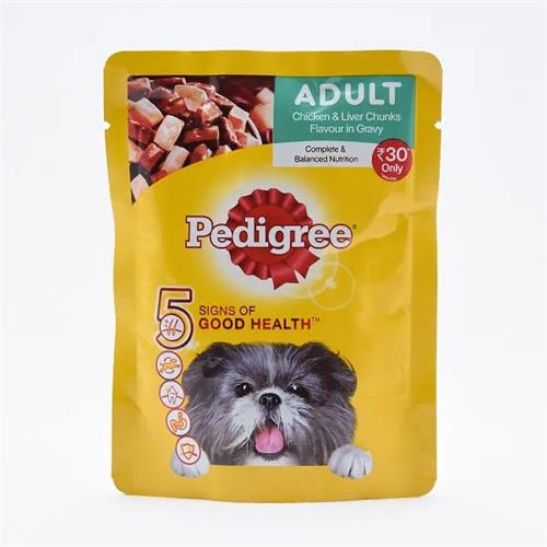 Pedigree Chicken & Liver Cis Dog Food Pouch 70G