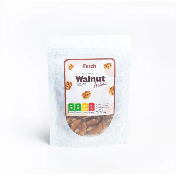 Finch Raw Walnuts Halves 75G