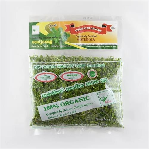 Three Star Organic Cut Gotukola 100G