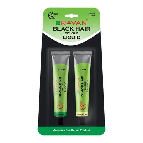 Ravan Black Hair Colour Shampoo Blister Tube Pack 25G
