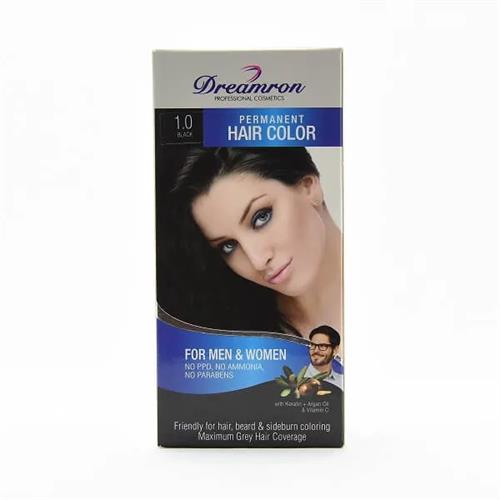 Dreamron Hair Color Black Ppd, Ammonia Free 1.0 Pack 60Ml