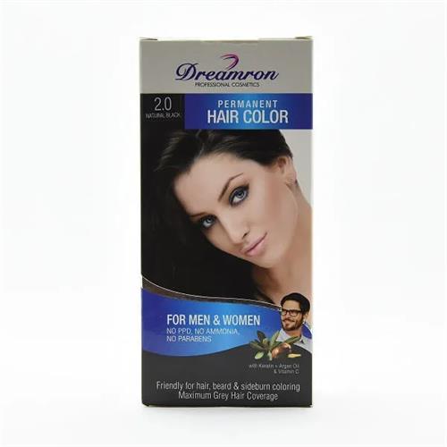 Dreamron Hair Color Black Ppd, Ammonia Free 2.0 Pack 60 Ml