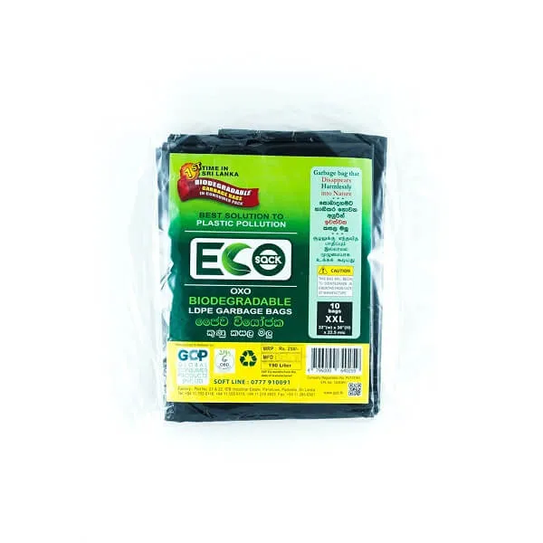 Eco Sack Garbage Bag Ldpe Oxobio Blk Xxl 10