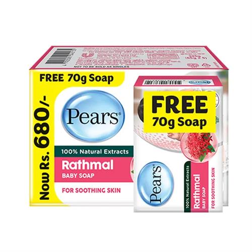 Pears Naturals Rathmal Soap Eco Pack 325G + Free Soap 70G