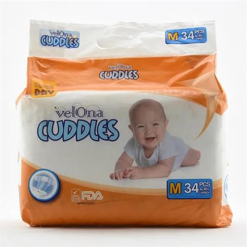 Velona Cuddles Baby Diapers Medium 34Pcs