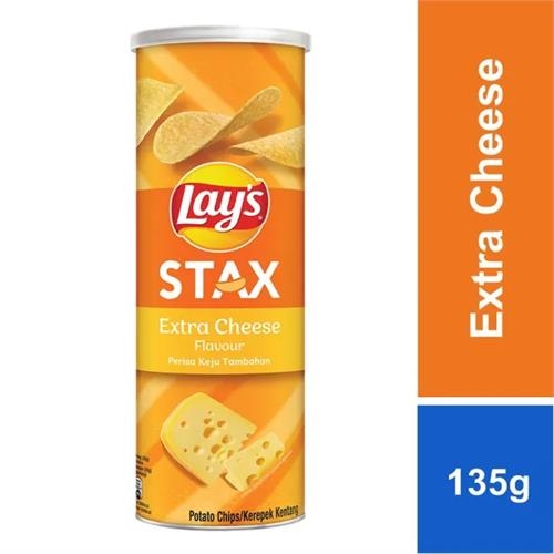 Lays Stax Potato Chips Extra Cheese 135G