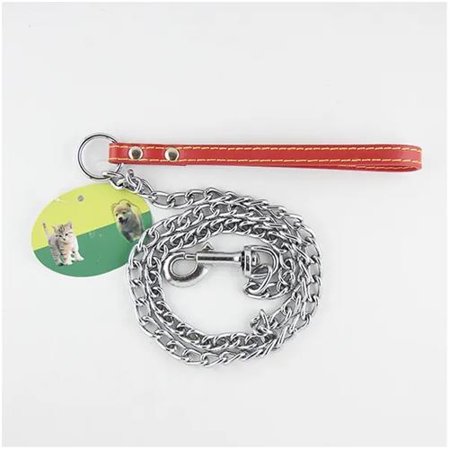 Seepet Dog Lead W Leather Handle(3.0Mmx120Cm)