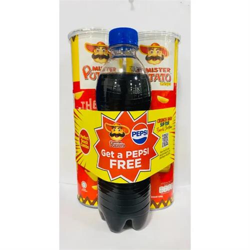 Mister Potato Original 100G 2+Pepsi 400Ml Free