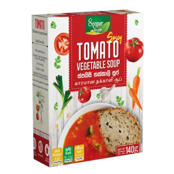 Sooper Vegan Spicy Tomato Vegetable Soup 140G