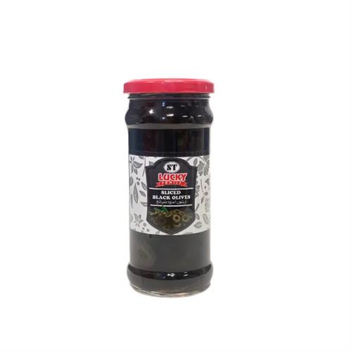 Lucky Family Pitted Black Olives 340G