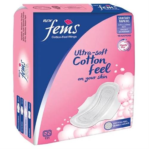 Fems Sanitary Napkins Cotton Feel Wings 16S