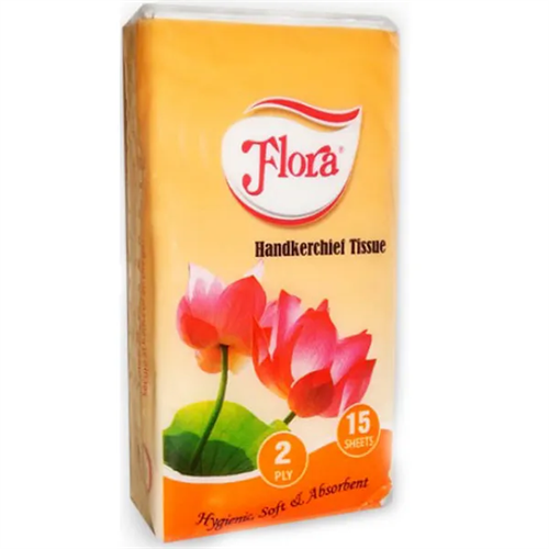 Flora Handkerchief Tissue 2 Ply 15'S